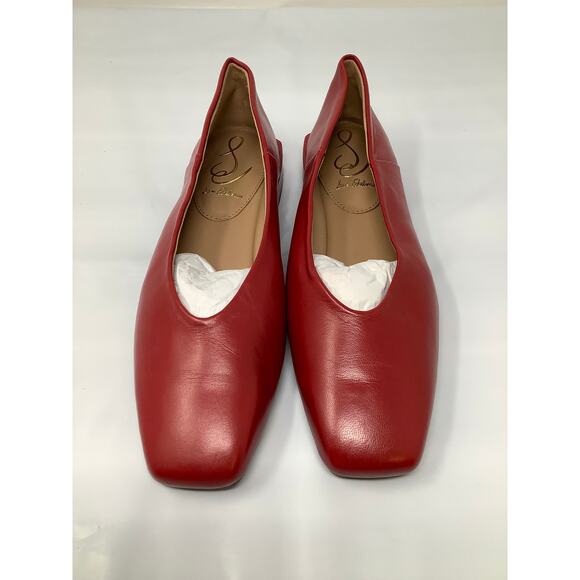 Sam Edelman Women’s 7.5M Red Leather Kasey Ballet Flat Square Toe - Picture 2 of 7